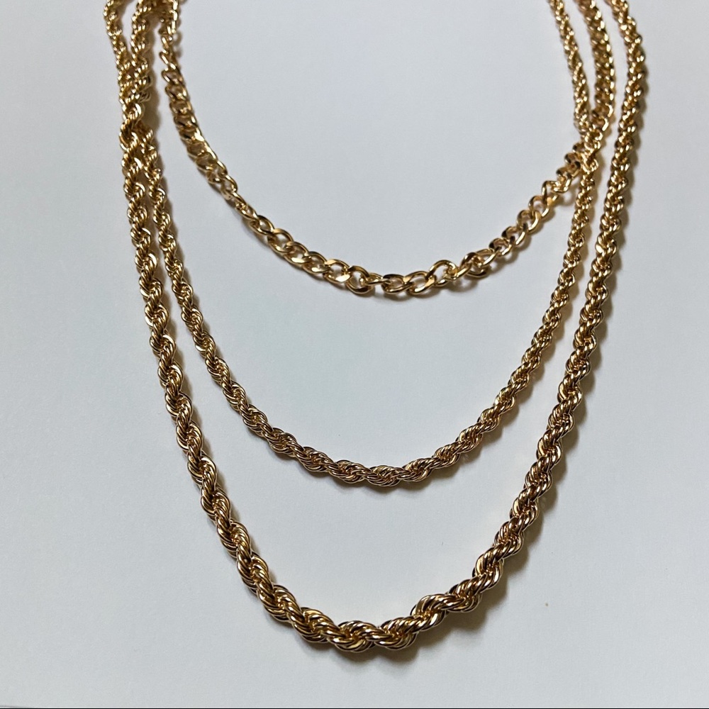 Gold 3 Layer Chain Necklace